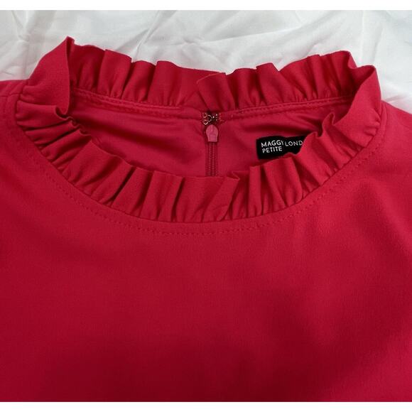 Maggy London Women's Ruffle Short Sleeve Slant Pocket Dress Sz. 10P $118 *NWT - Picture 8 of 11